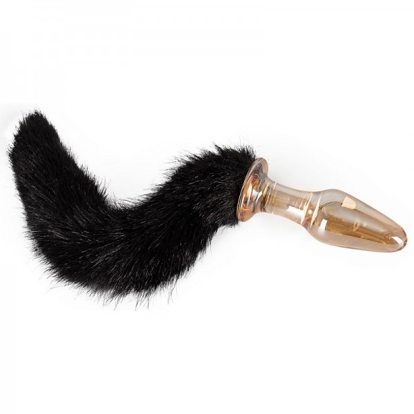 Пробка стекло с черным хвостом "Glass-Plug"  