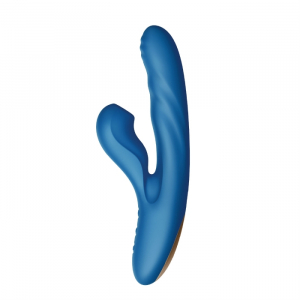 Пульсатор с подогревом ствола и вакуумным клиторальным стимулятором "BeYourLover Otto" синий